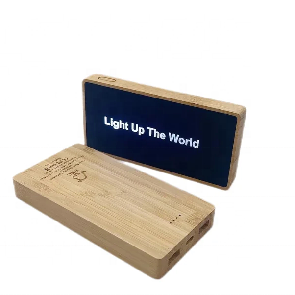 Bamboo cover power bank